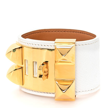 Hermes Epsom Collier de Chien CDC Bracelet S White 3 of 6