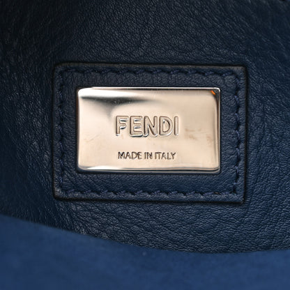 Fendi Calfskin Lace Up Medium Peekaboo Iconic Satchel Blue 7 of 13