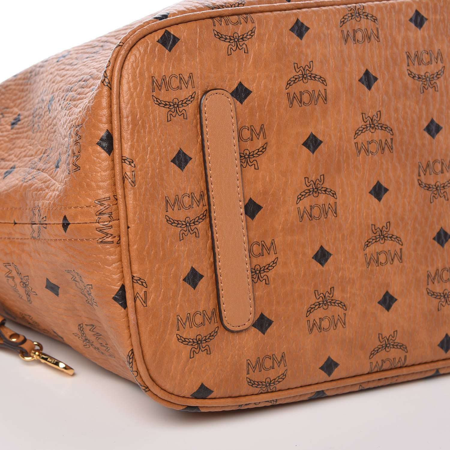 MCM Visetos Large Liz Reversible Shopper Tote Cognac 13 of 14