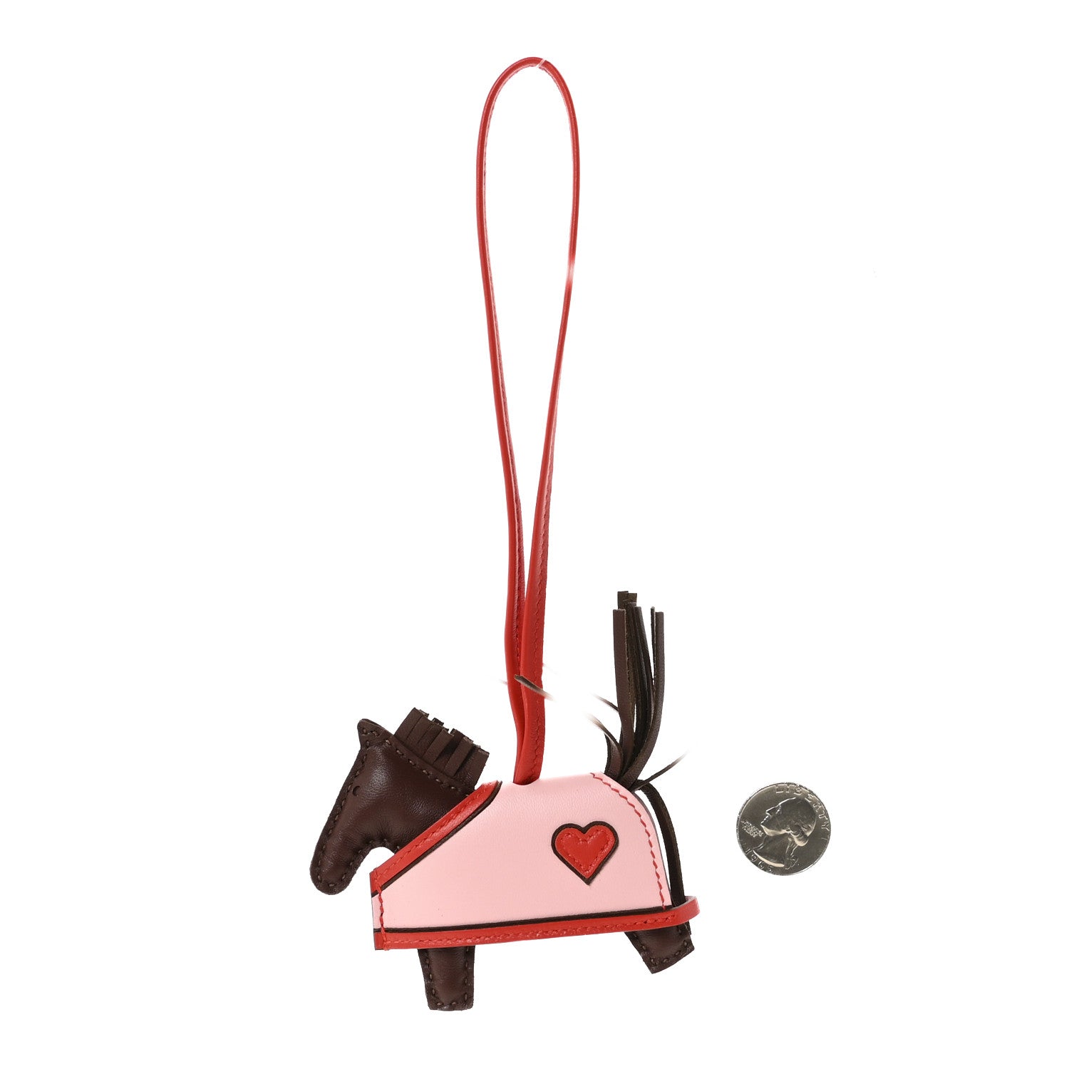 Hermes Milo Lambskin Grigri Rodeo Robeo Coeur Bag Charm PM Terre Capucine Rose Sakura 2 of 4