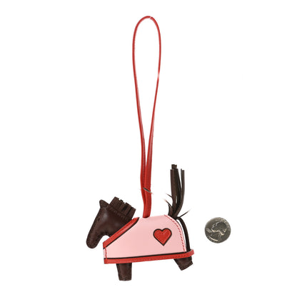 Hermes Milo Lambskin Grigri Rodeo Robeo Coeur Bag Charm PM Terre Capucine Rose Sakura 2 of 4