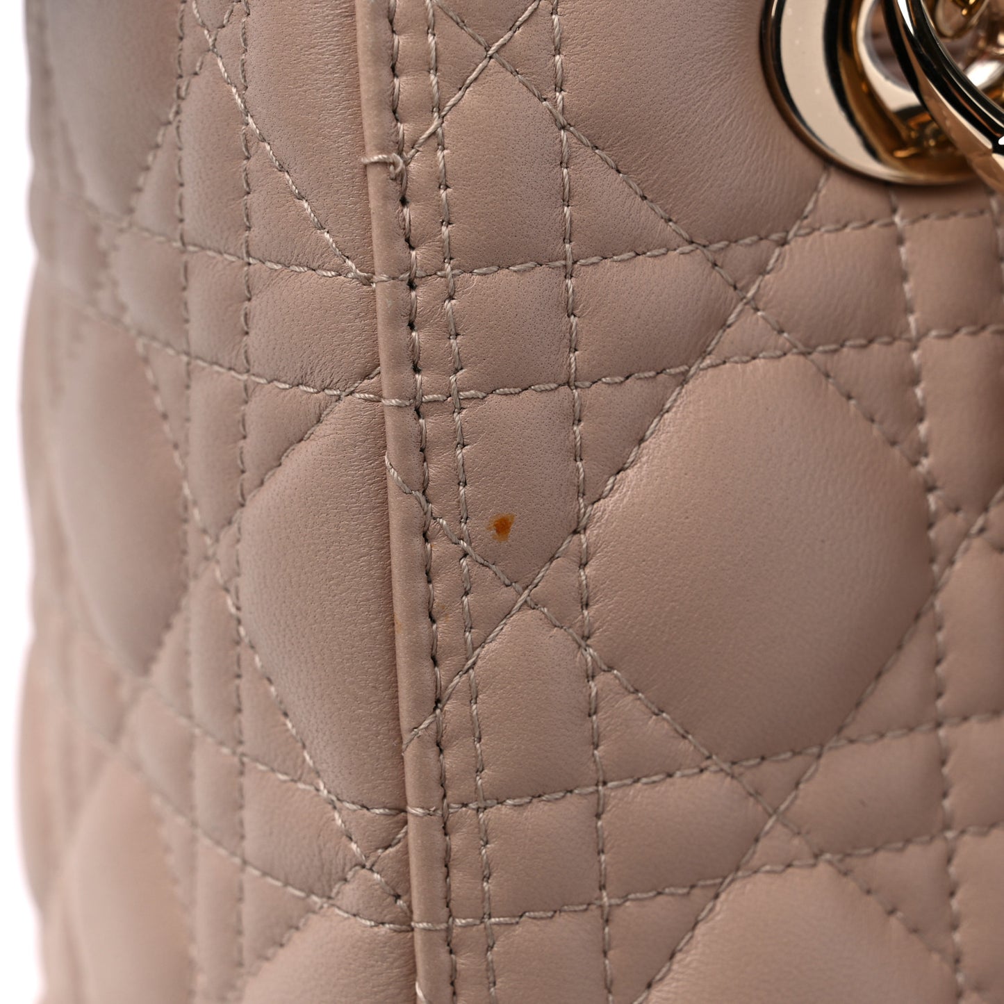 Lambskin Cannage Medium Lady Dior Beige