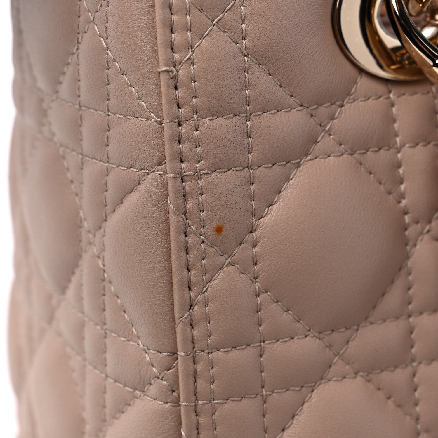 Christian Dior Lambskin Cannage Medium Lady Dior Beige 13 of 13