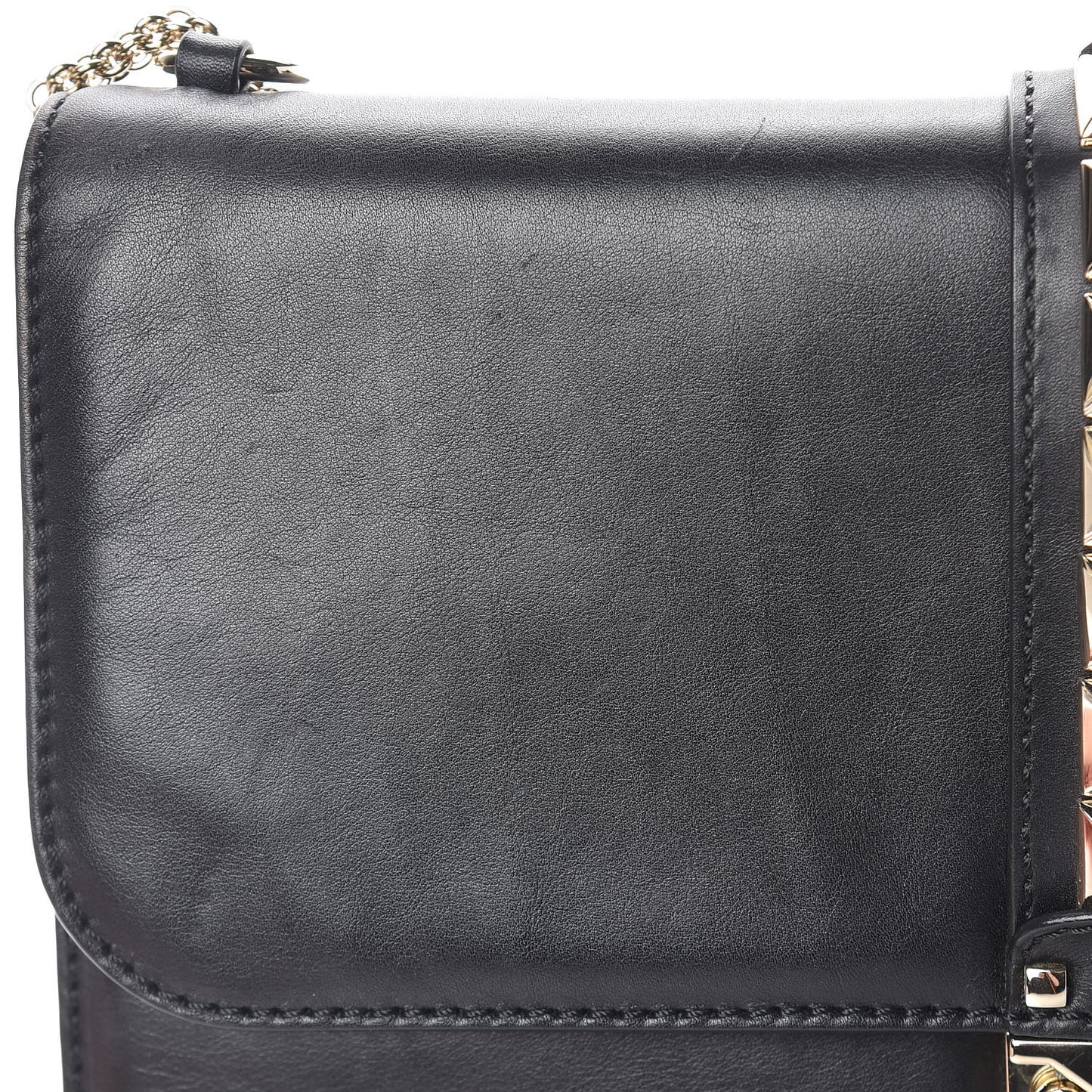 Vitello Extra Large Glam Lock Rockstud Flap Black