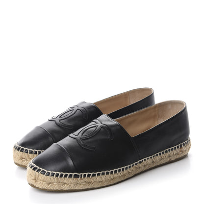 Chanel Lambskin CC Espadrilles 40 Black 3 of 13