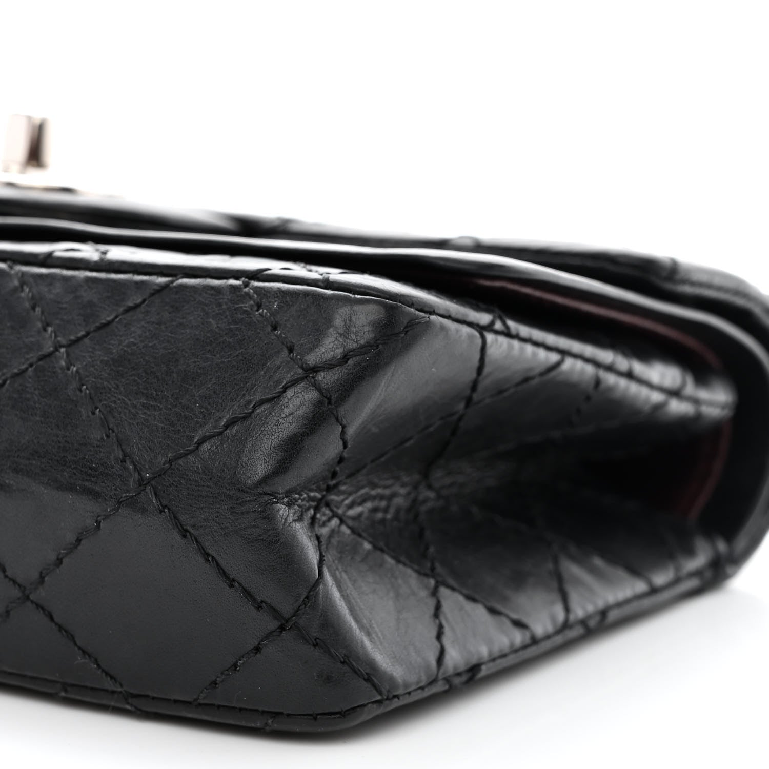 Chanel Aged Calfskin Quilted Mini Rectangular Double Flap Black 10 of 15