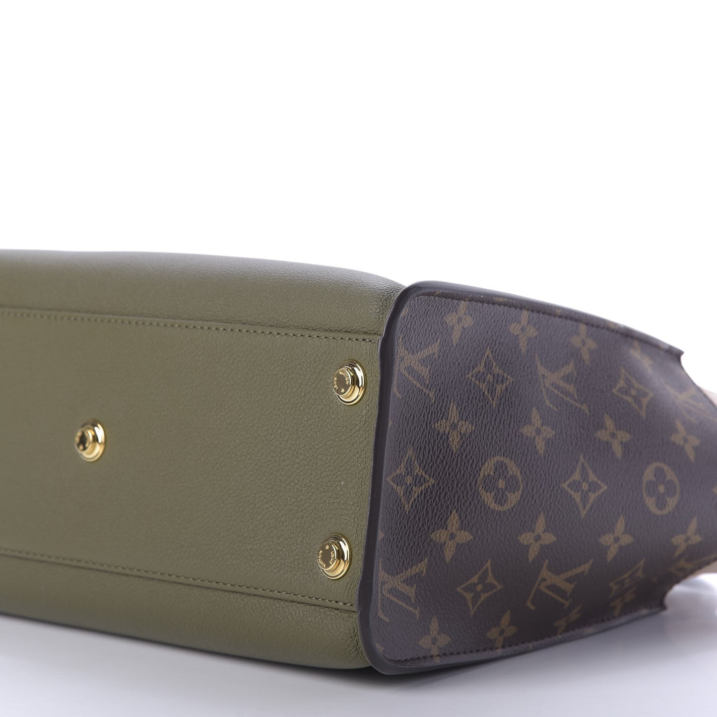 Calfskin Monogram On My Side MM Laurier Green Toffee Latte Beige
