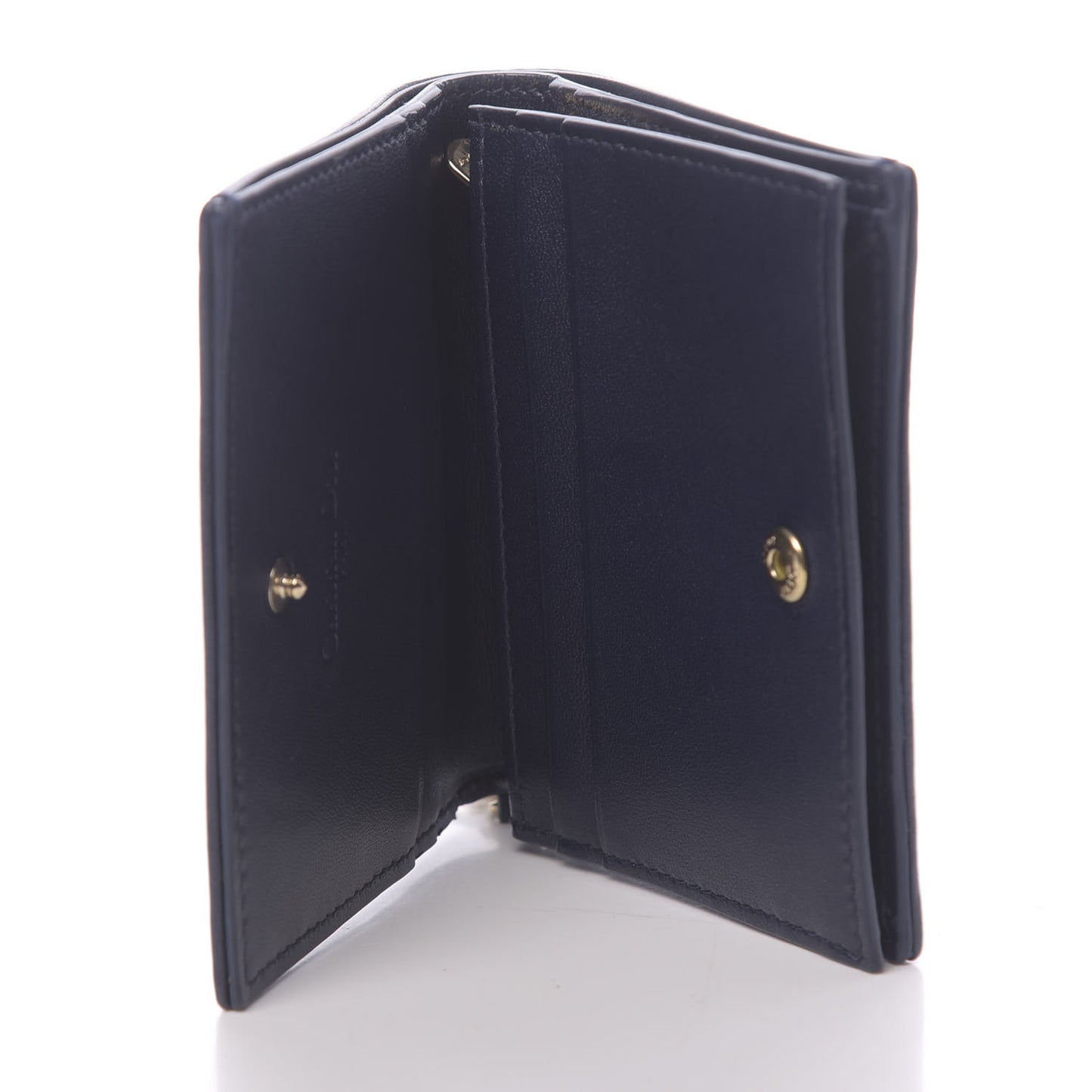 Lambskin Cannage Mini Lady Dior Wallet Navy