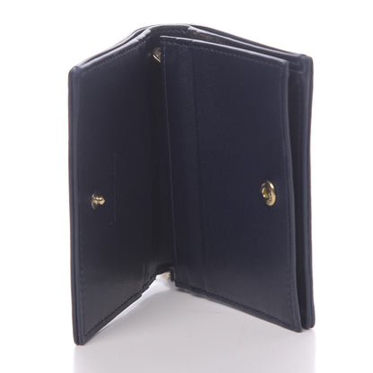 Christian Dior Lambskin Cannage Mini Lady Dior Wallet Navy 5 of 9