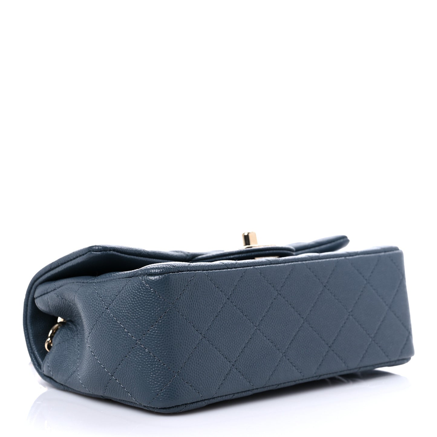 Caviar Quilted Mini Rectangular Flap Dark Grey
