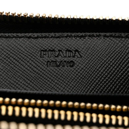 Prada Saffiano Metal Zip Around Wallet Black 6 of 7