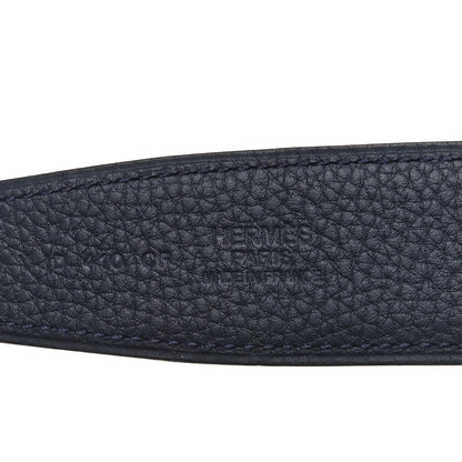 Hermes Epsom 32mm Belt Strap 80 32 Black Blue Nuit 3 of 5