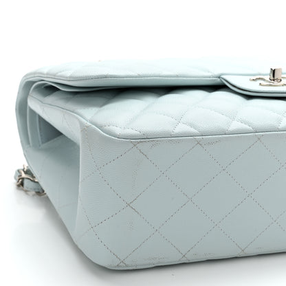 Chanel Caviar Quilted Jumbo Double Flap Light Blue 9 of 10