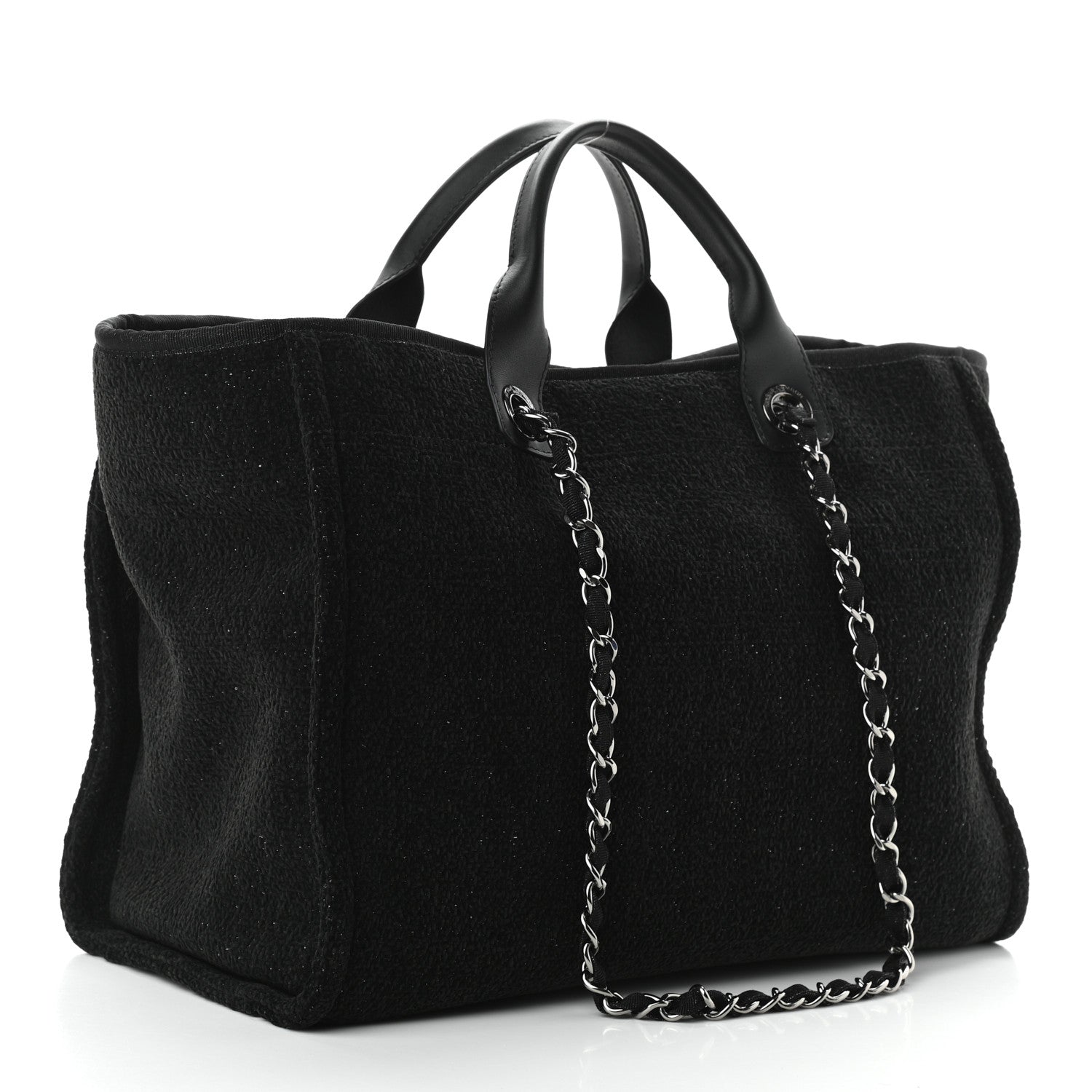 Chanel Lurex Boucle Medium Deauville Tote Black 3 of 10
