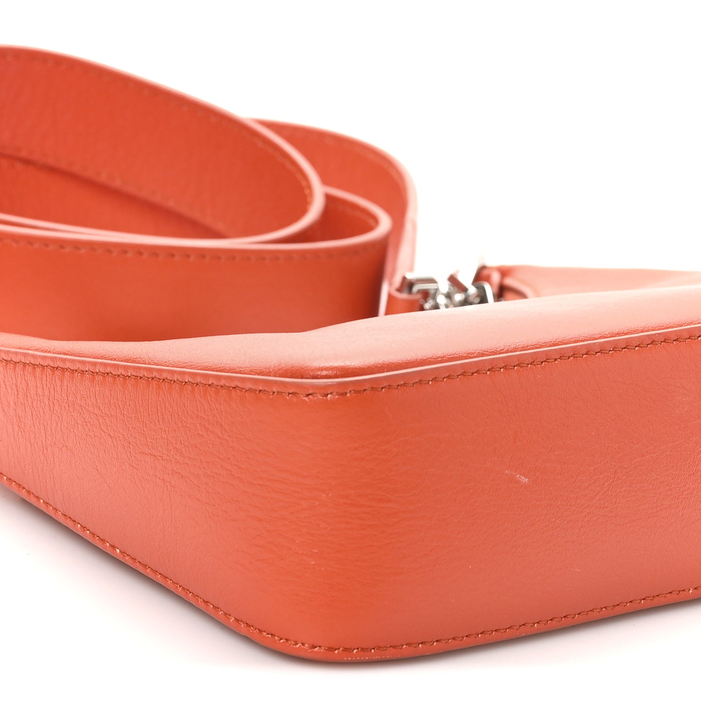 Smooth Calfskin Mini Moon Cut Out Shoulder Bag Orange
