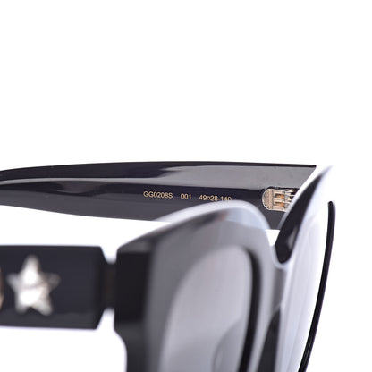 Gucci Round Frame Star Sunglasses GG0208S Black 6 of 8