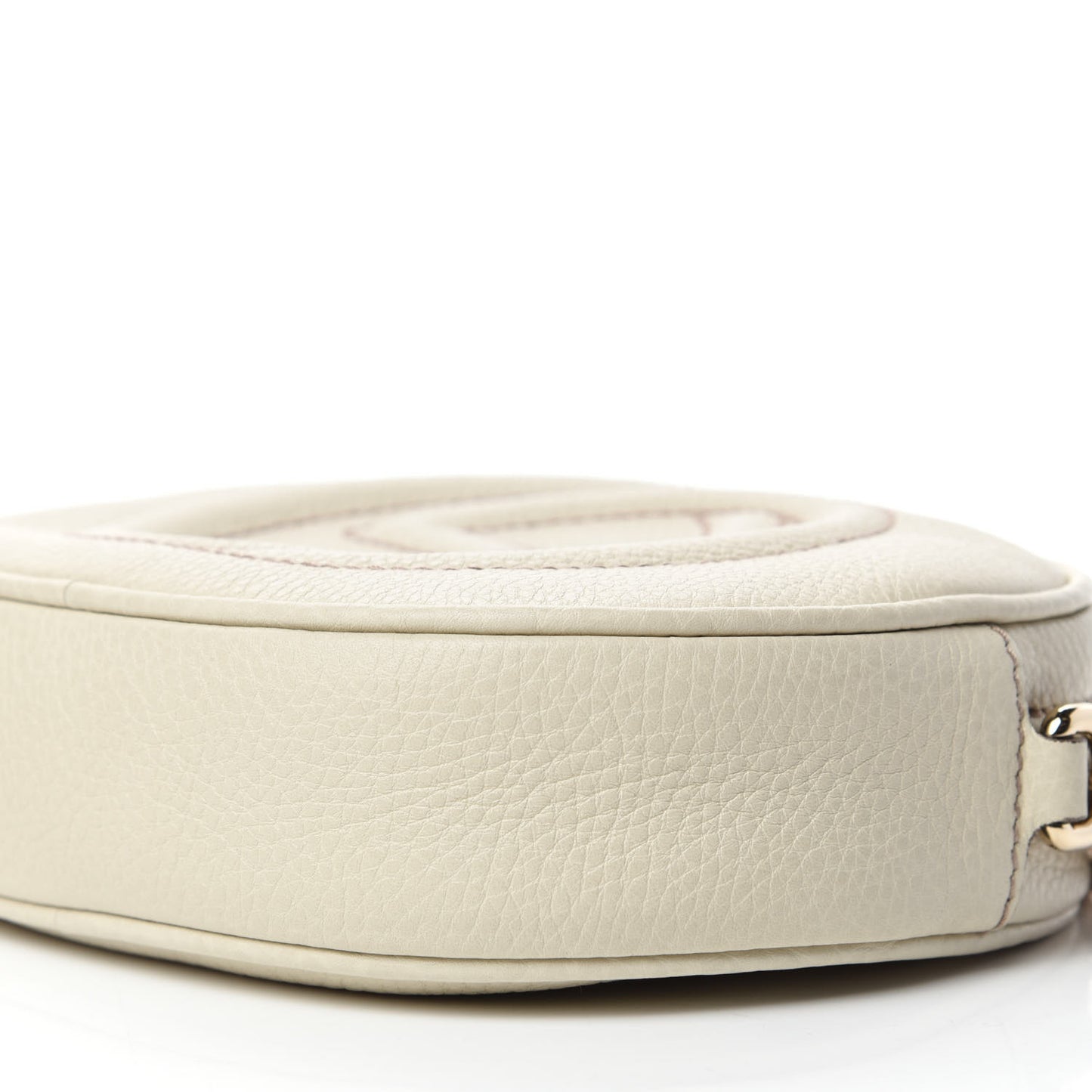 Pebbled Calfskin Mini Soho Chain Bag Off White