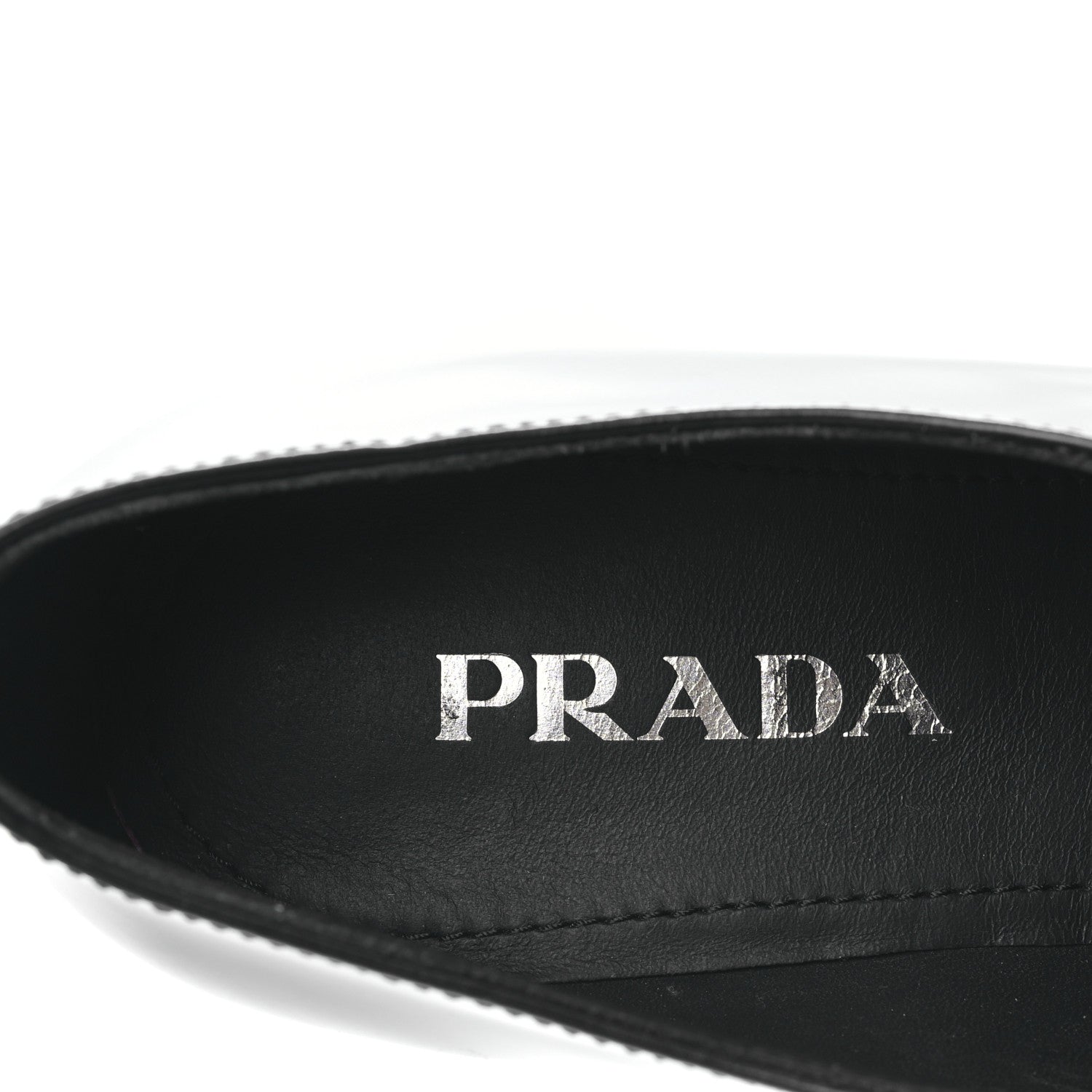 Prada Spazzolato Metal Triangle Logo 50mm Loafers 38.5 Black 6 of 9