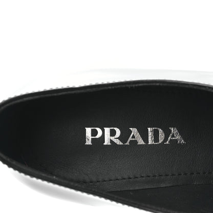 Prada Spazzolato Metal Triangle Logo 50mm Loafers 38.5 Black 6 of 9