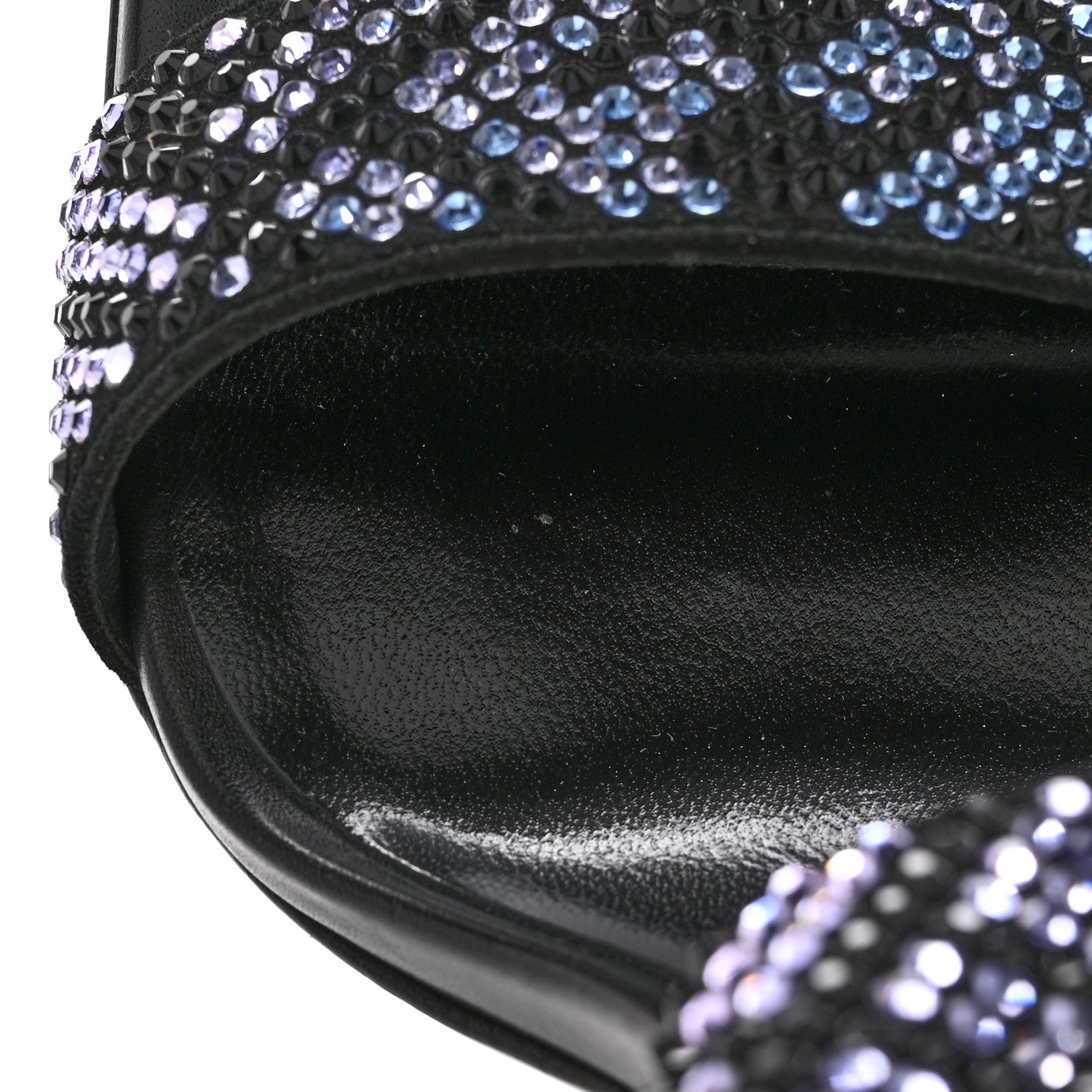 Versace X FENDI Calfskin Crystal Fendace FF Medusa High Heel Mule Sandals 36 Black Multicolor 8 of 12