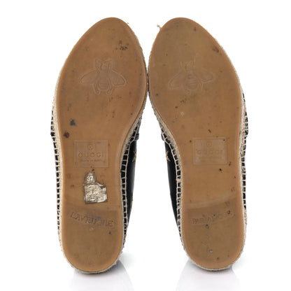 Gucci Calfskin Bee Star Embroidered Espadrilles 37 Black 5 of 8