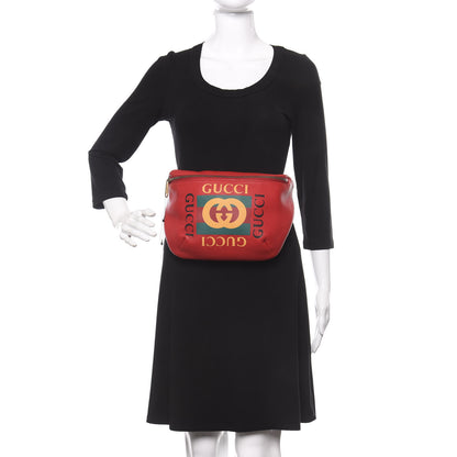 Gucci Grained Calfskin Logo Belt Bag Hibiscus Red 2 of 11