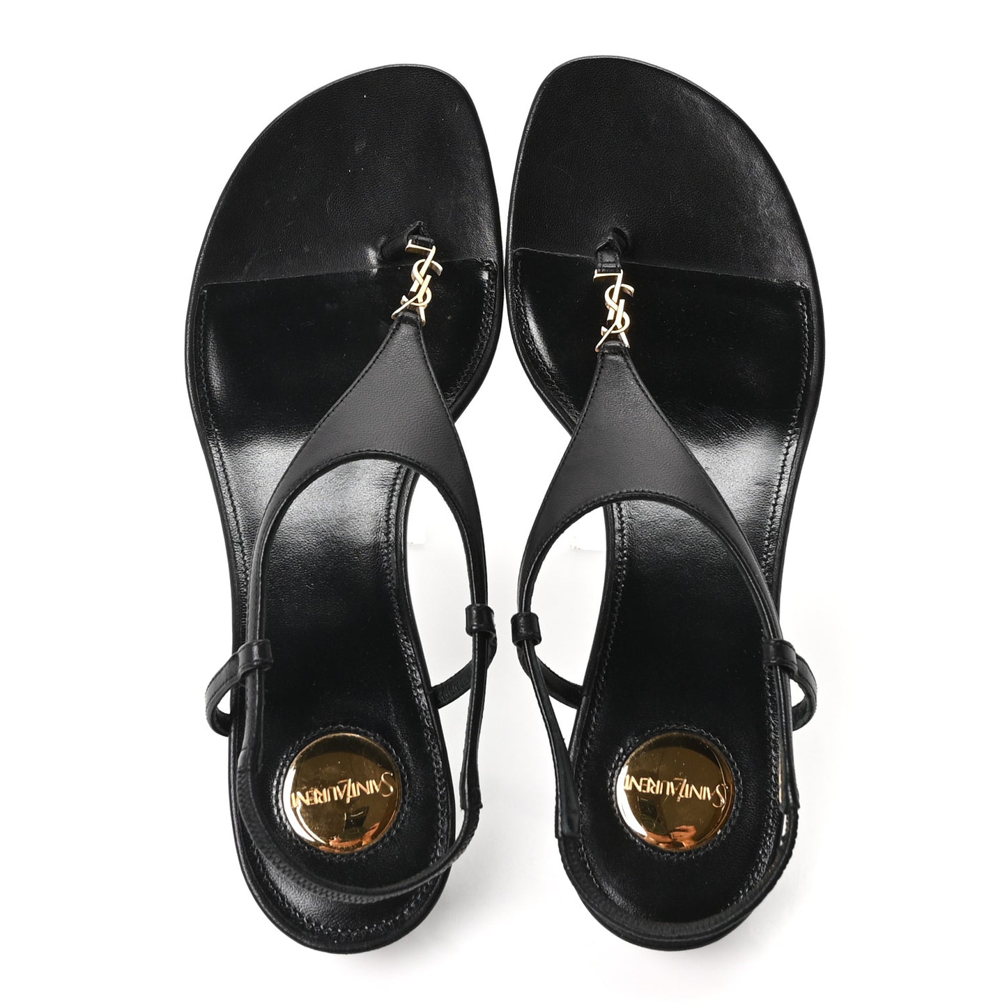 Nappa Cassandra Monogram Bridget 40 Wedge Sandals 37.5 Black