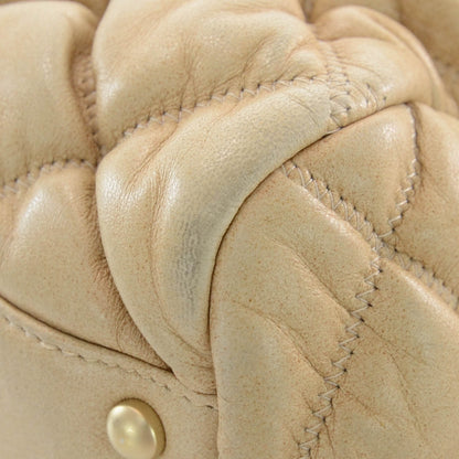 Chanel Lambskin Bubble Quilt Bowler Beige 8 of 12