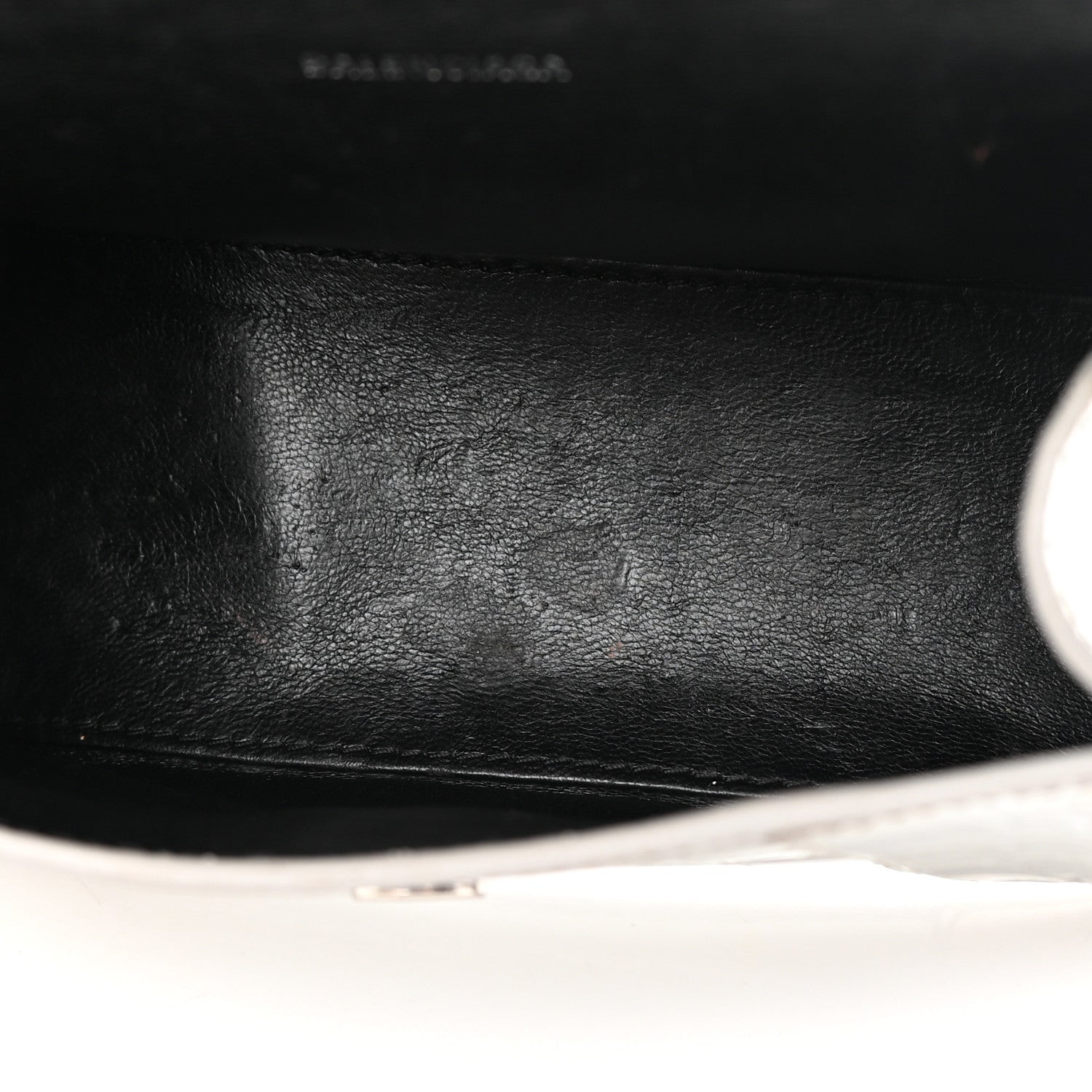 Balenciaga Metallic Calfskin Crocodile Embossed Hourglass Top Handle Bag XS Silver 11 of 27