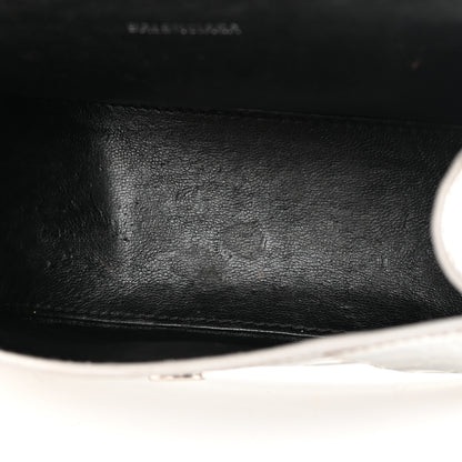Balenciaga Metallic Calfskin Crocodile Embossed Hourglass Top Handle Bag XS Silver 11 of 27