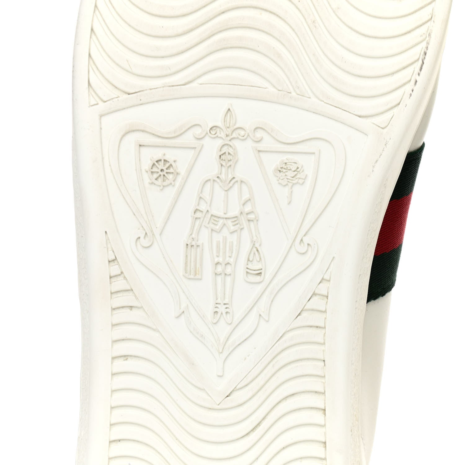 Gucci Calfskin Ayers Bee Embroidered Womens Ace Sneakers 41 White Green 7 of 9