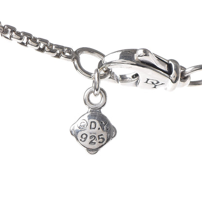 David Yurman Sterling Silver Diamond Hampton Blue Topaz 7mm Petite Albion Pendant Necklace 6 of 6