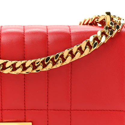 Burberry Lambskin Quilted Small Lola Bag Bright Red 7 of 11