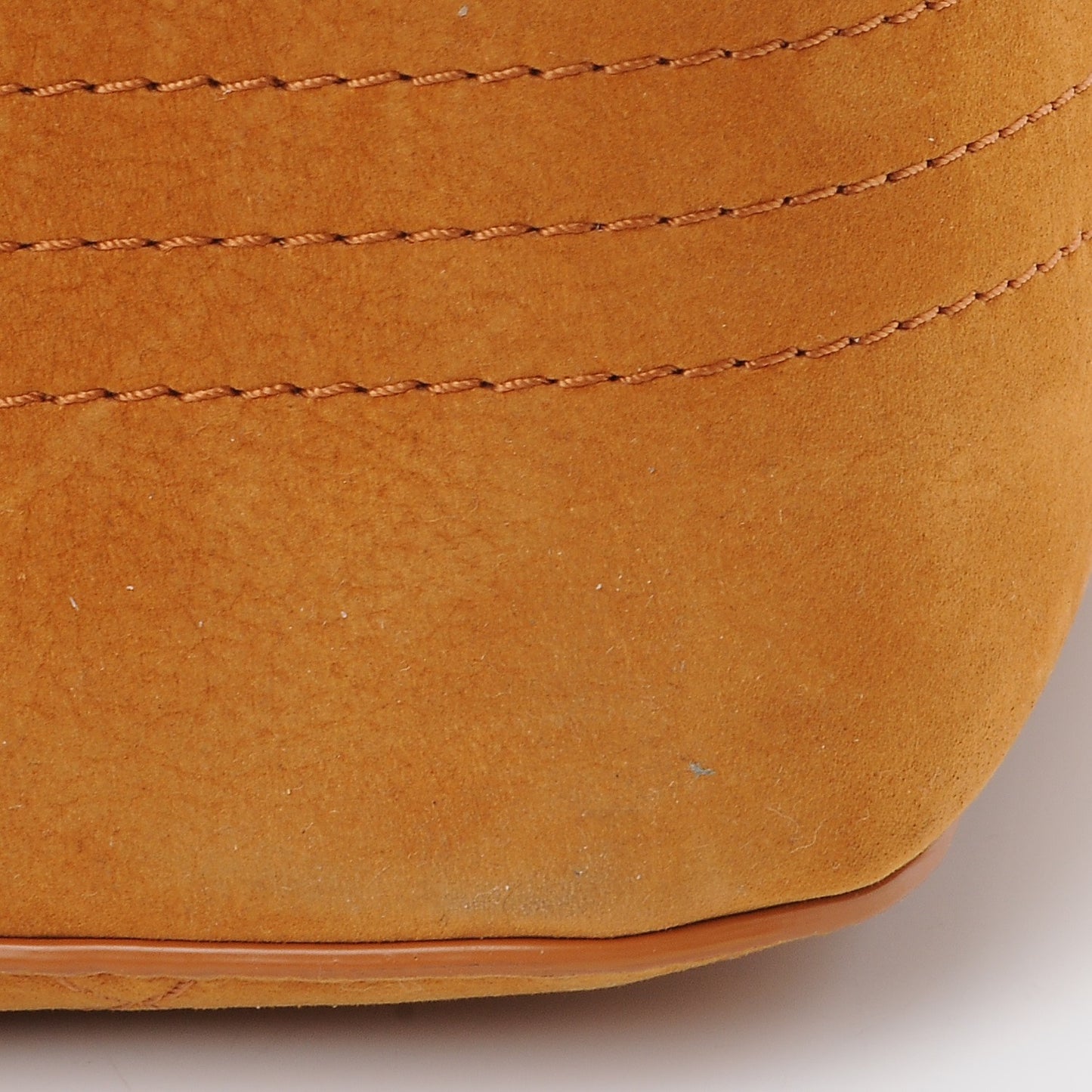 Suede Stitched Jumbo Double Flap Camel