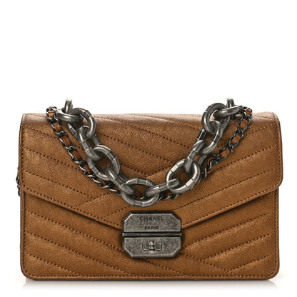 Chanel Metallic Calfskin Chevron Quilted Small Gabrielle Flap Gold 1 of 12