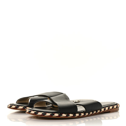Chanel Lambskin Braided Mule Sandals 39 Black 3 of 8