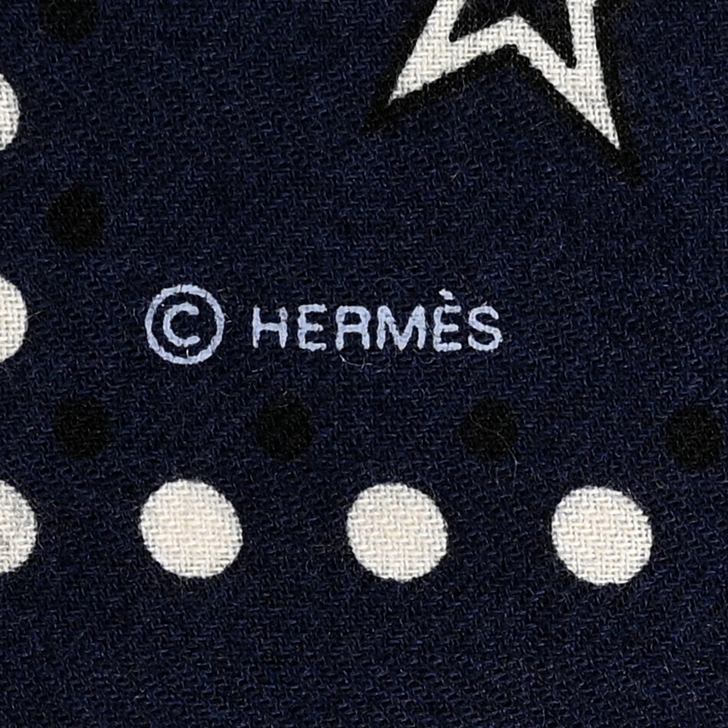 Hermes Cashmere Silk Les Cles Bandana Shawl 140 Marine Black White 3 of 6