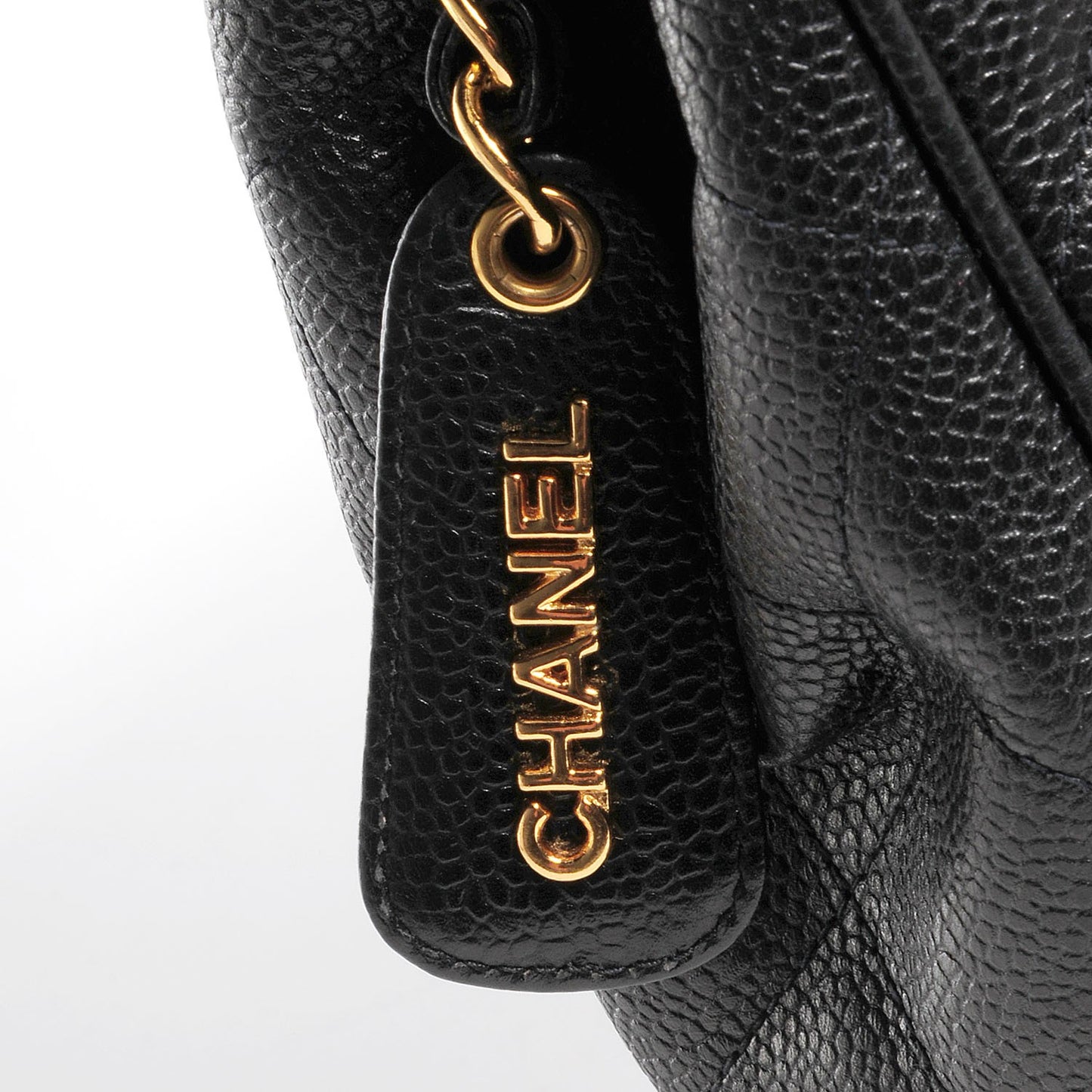 Caviar Quilted Shoulder Bag Black