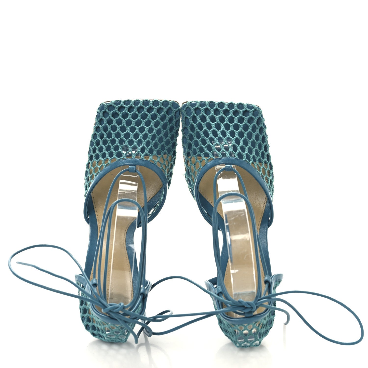 Bottega Veneta Mesh Nappa Stretch Ankle Tie 90mm Sandals 39.5 Blaster 2 of 8