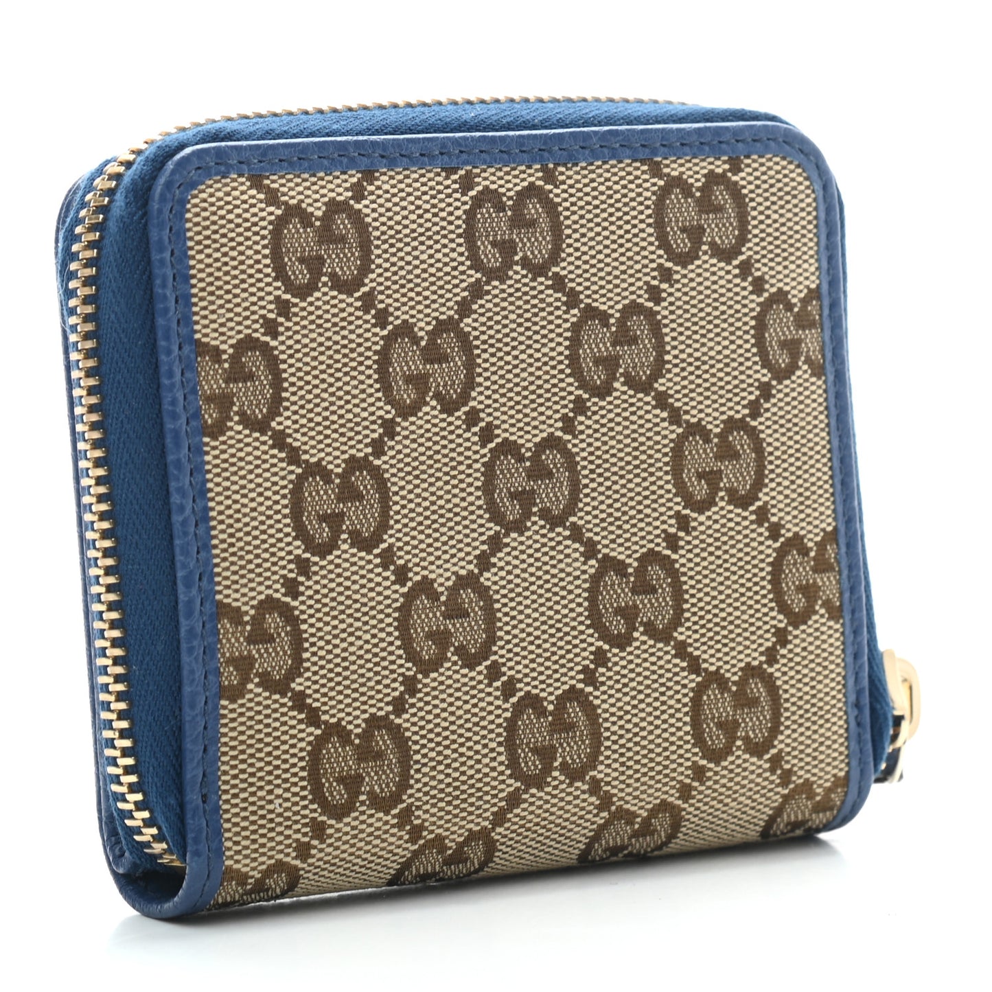 Monogram Dollar Calfskin Zip Around French Flap Wallet Beige Ebony Caspian