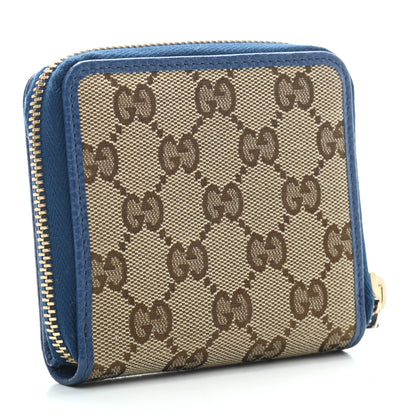 Gucci Monogram Dollar Calfskin Zip Around French Flap Wallet Beige Ebony Caspian 3 of 7