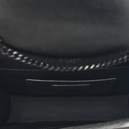 Saint Laurent Grain De Poudre Textured Mixed Matelasse Triquilt Small Monogram Monochrome Satchel Black 5 of 9