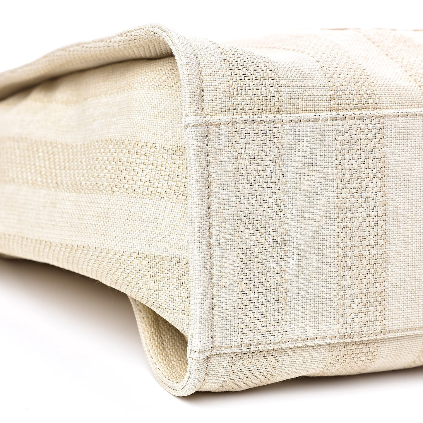 Mixed Fibers Striped Extra Large Deauville Tote Beige