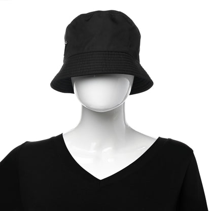 Prada Re-Nylon Metal Triangle Logo Womens Bucket Hat M Black 2 of 9