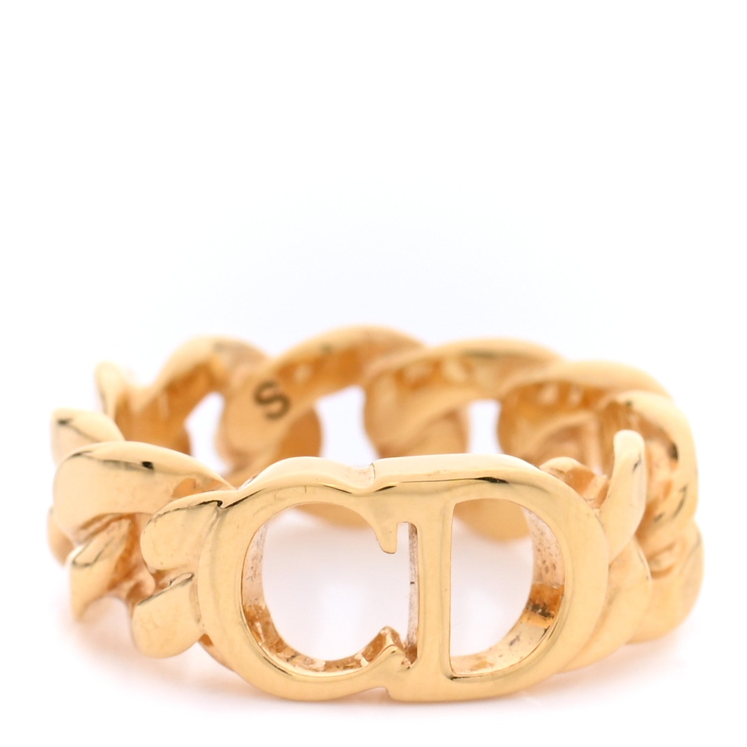 Christian Dior Metal Danseuse Etoile Chain Ring 50 5.5 S Gold 1 of 5