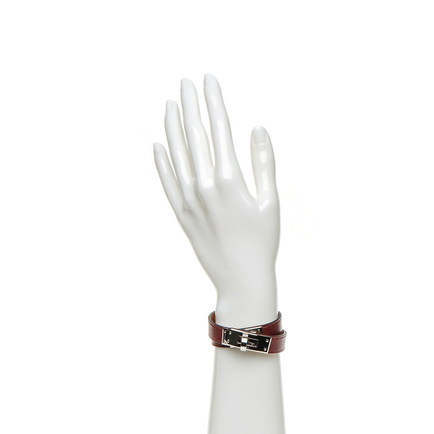 Tadelakt Kelly Double Tour Bracelet XS Rouge H