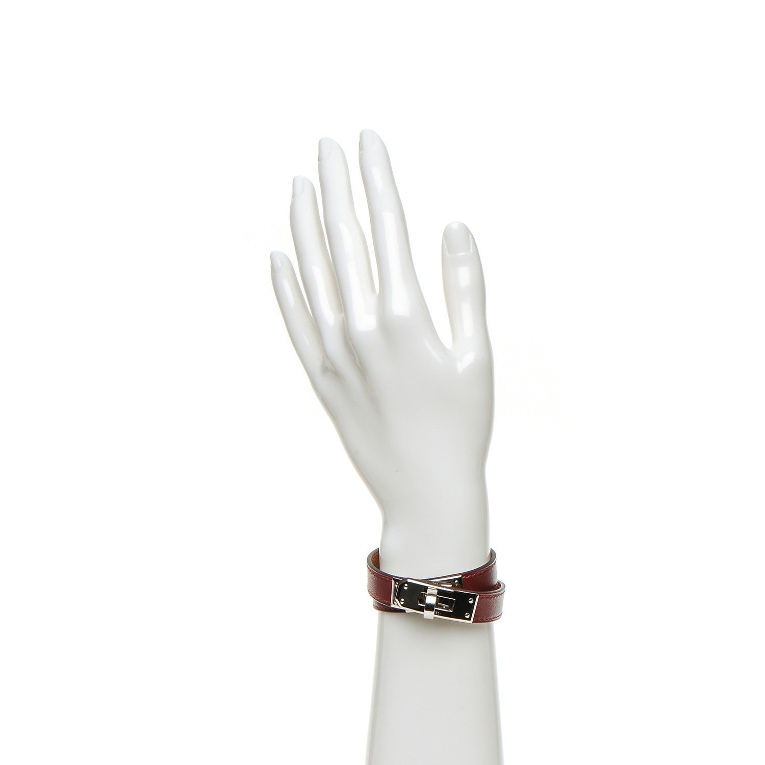 Hermes Tadelakt Kelly Double Tour Bracelet XS Rouge H 2 of 8