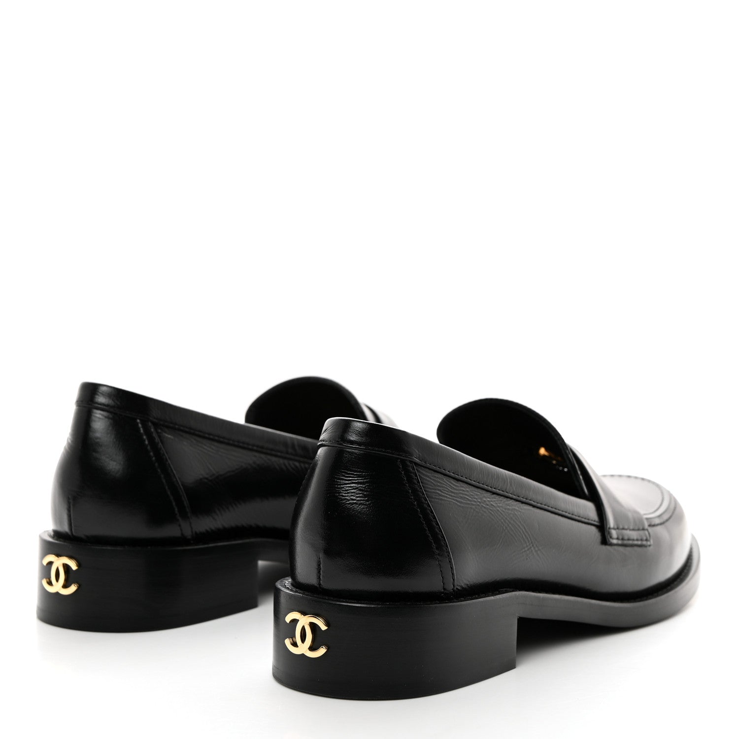 Chanel Calfskin CC Mocassins 38 Black 4 of 10