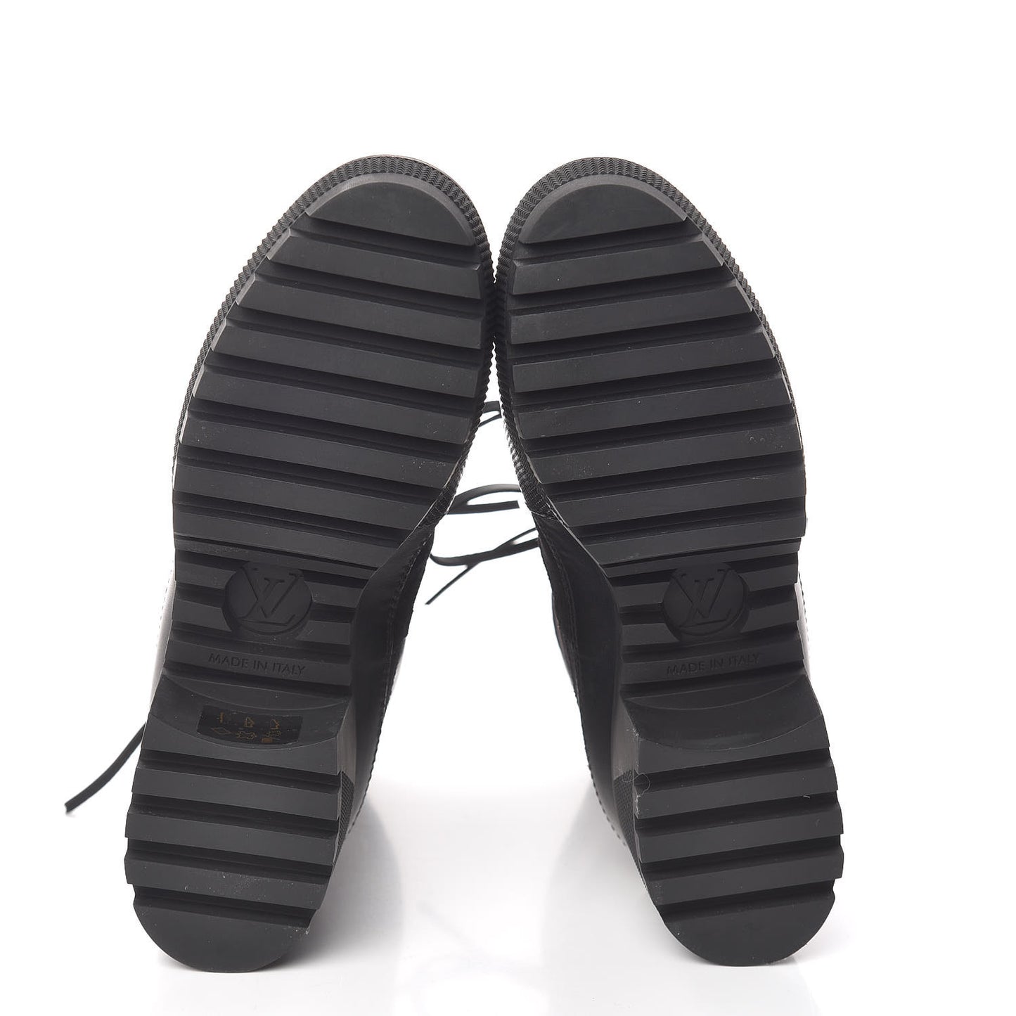 Suede Calfskin Monogram LV Black Heart Laureate Platform Desert Boots 36 Black