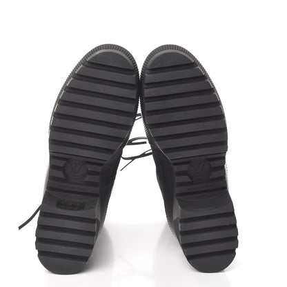 Louis Vuitton Suede Calfskin Monogram LV Black Heart Laureate Platform Desert Boots 36 Black 5 of 7